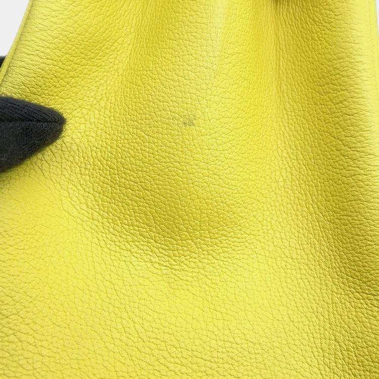 Pre Owned Hermes Birkin Verso 25 Lime/Blue Blue Taurillon Novillo Tote Bag