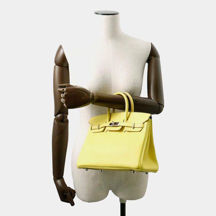 Pre Owned Hermes Birkin Verso 25 Lime/Blue Blue Taurillon Novillo Tote Bag