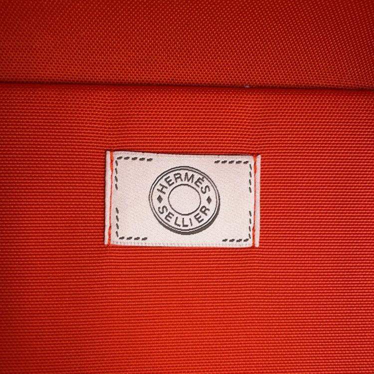 Pre Owned Hermes Dog Carrier Feu Toile H Canvas Bag 