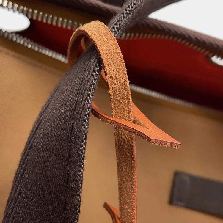 Pre Owned Hermes Dog Carrier Feu Toile H Canvas Bag 