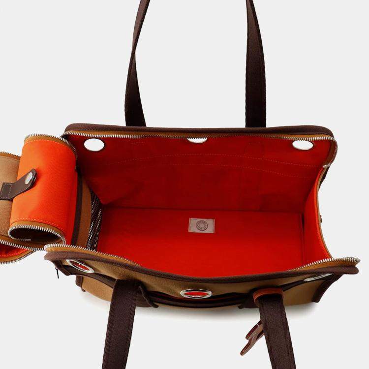 Pre Owned Hermes Dog Carrier Feu Toile H Canvas Bag 