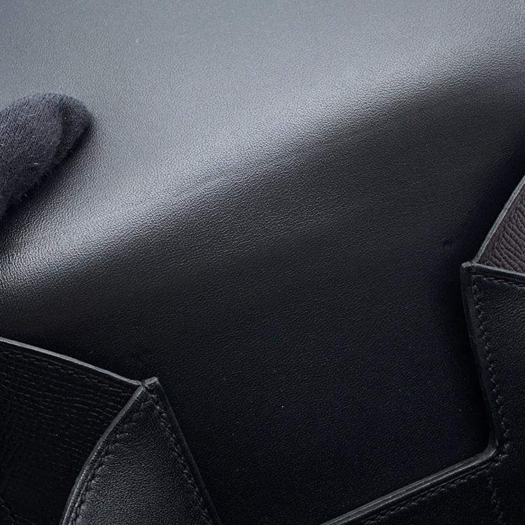 Pre Owned Hermes Della Cavalleria Mini Black Epsom Leather Shoulder Bag