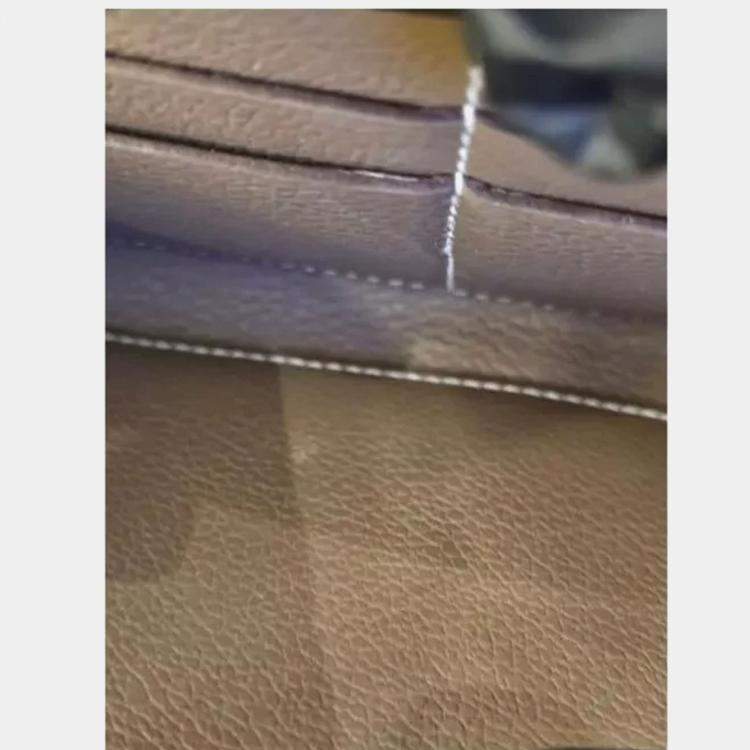 Pre Owned Hermes Constance To Go Wallet in Epsom Etoupe Color Gold Hardware