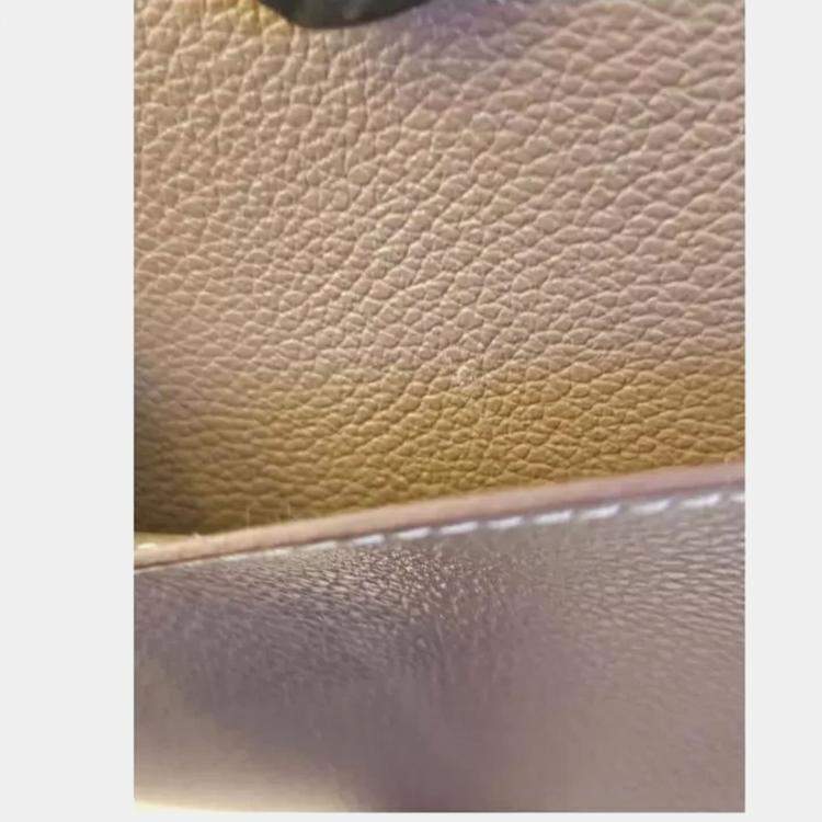 Pre Owned Hermes Constance To Go Wallet in Epsom Etoupe Color Gold Hardware