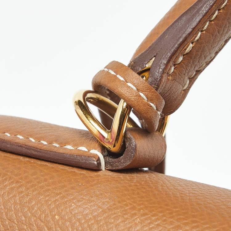 Pre Owned Hermes Gold Epsom Leather Gold Finish Kelly Sellier 32 Bag