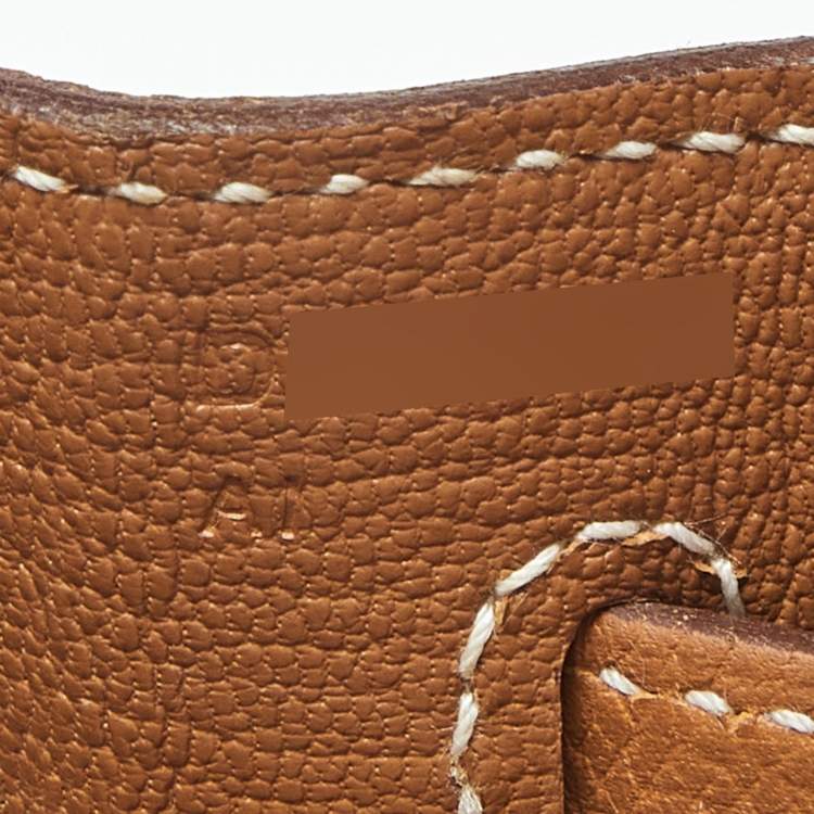 Pre Owned Hermes Gold Epsom Leather Gold Finish Kelly Sellier 32 Bag