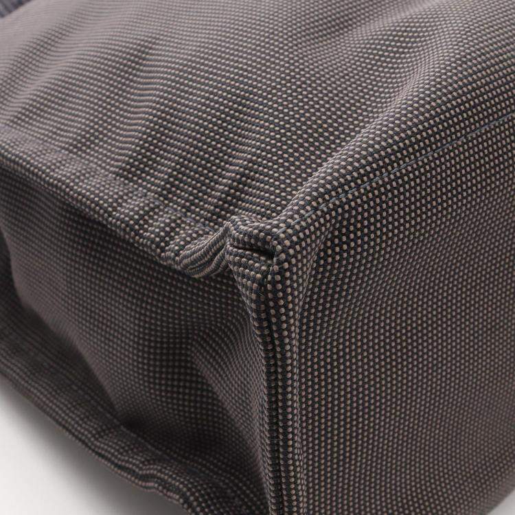 Pre Owned Hermes Herline MM Gray Nylon Canvas Tote Bag