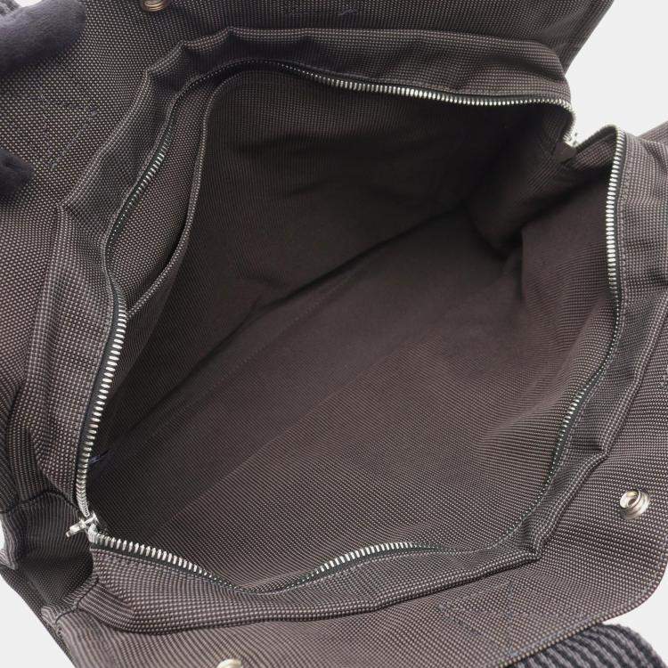 Pre Owned Hermes Herline MM Gray Nylon Canvas Tote Bag