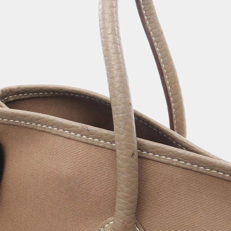 Pre Owned Hermes Garden Party PM Etoupe Officier Canvas Negonda Tote Bag