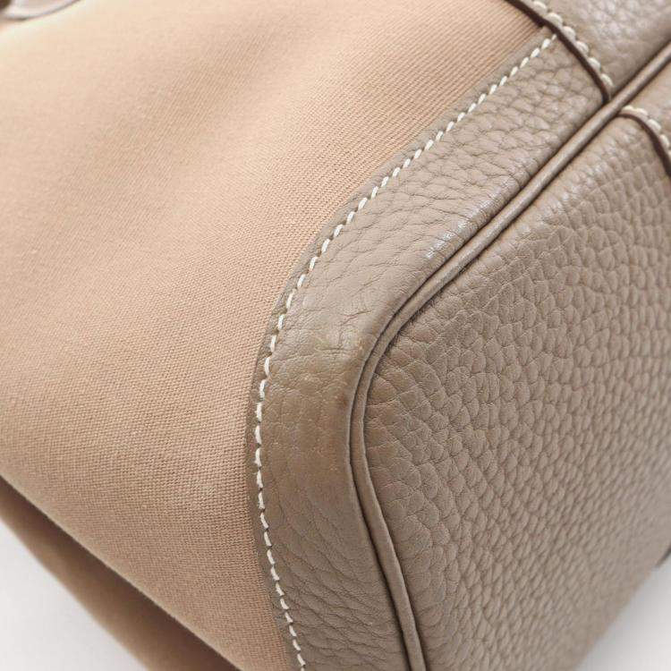 Pre Owned Hermes Garden Party PM Etoupe Officier Canvas Negonda Tote Bag