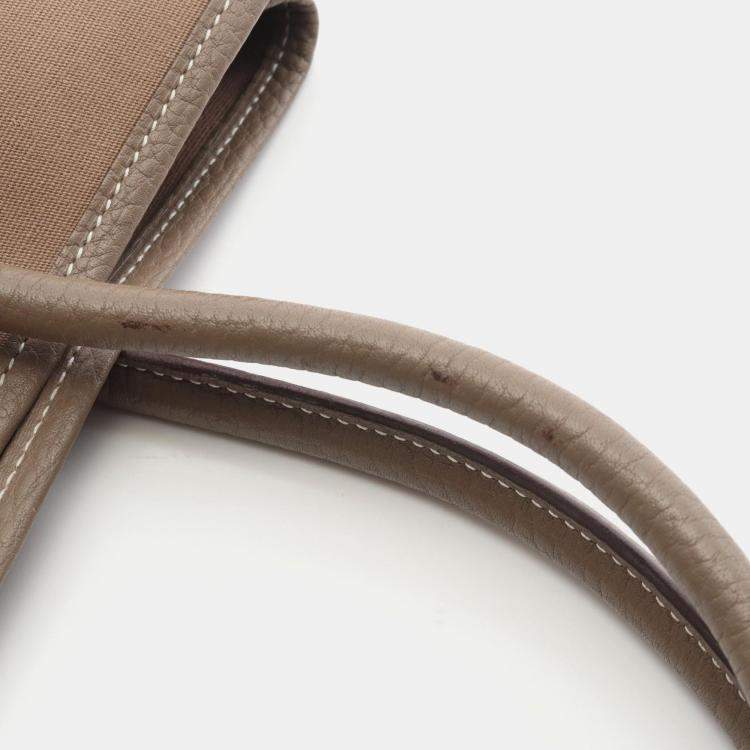 Pre Owned Hermes Garden Party PM Etoupe Officier Canvas Negonda Tote Bag