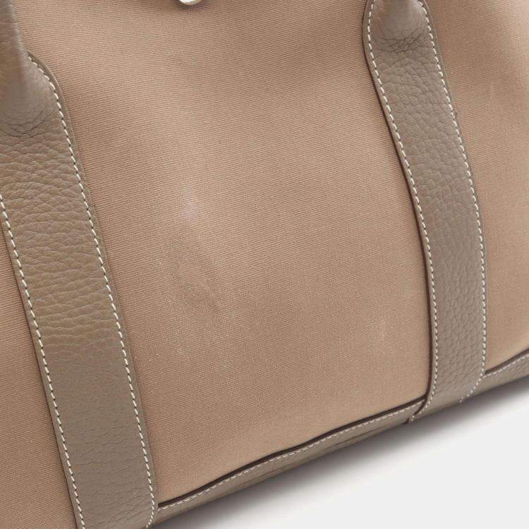 Pre Owned Hermes Garden Party PM Etoupe Officier Canvas Negonda Tote Bag