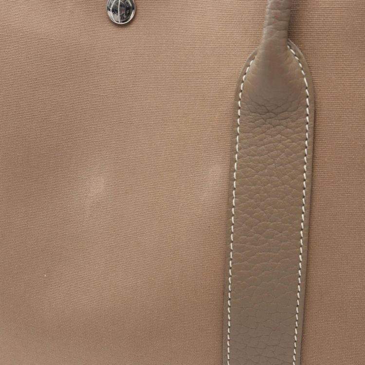 Pre Owned Hermes Garden Party PM Etoupe Officier Canvas Negonda Tote Bag