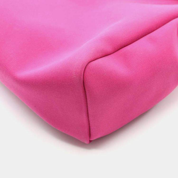 Pre Owned Hermes Herbag PM Brown Pink Canvas Shoulder Bag