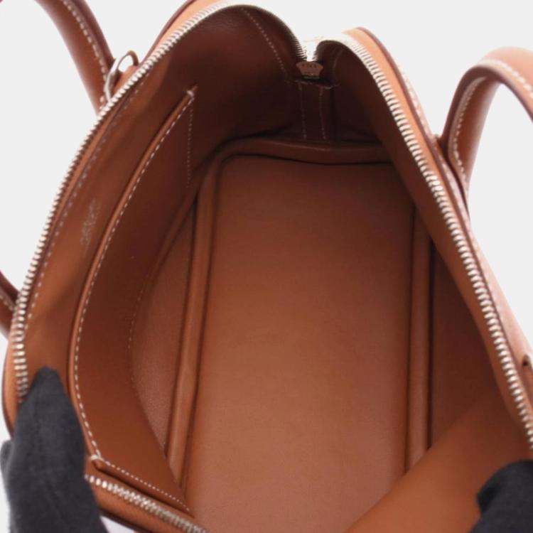 Pre Owned Hermes Bolide 1923 Mini Gold Leather Handbag