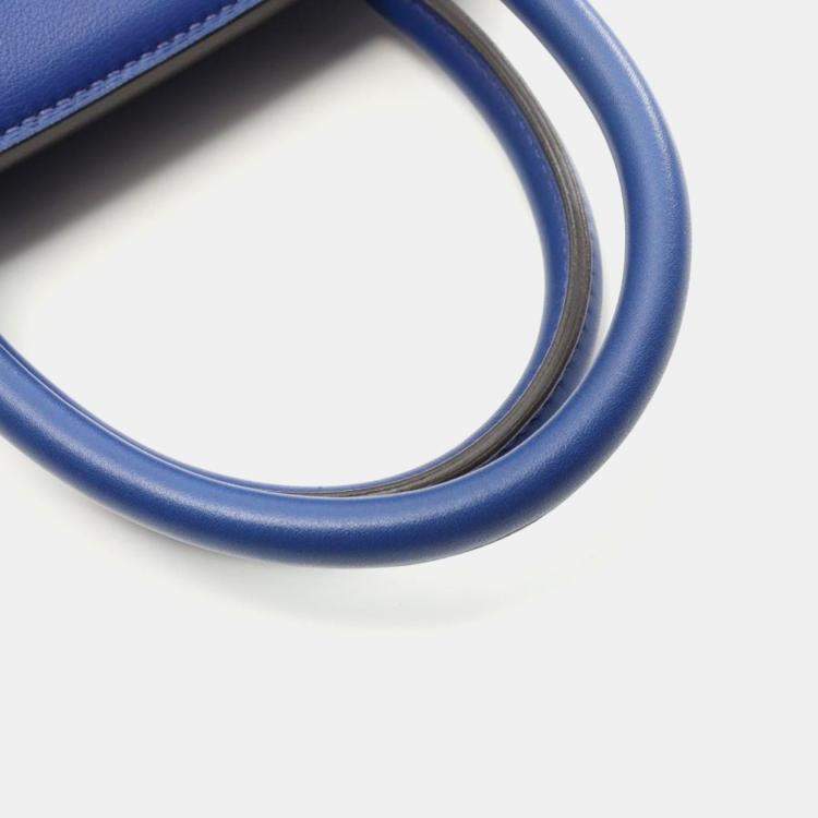 Pre Owned Hermes Birkin 30 Blue Electric Leather Handbag