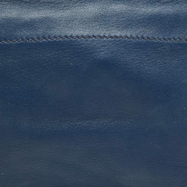 Pre Owned Hermes Bleu Navy Swift Leather Tohubohu Pouch MM Bag
