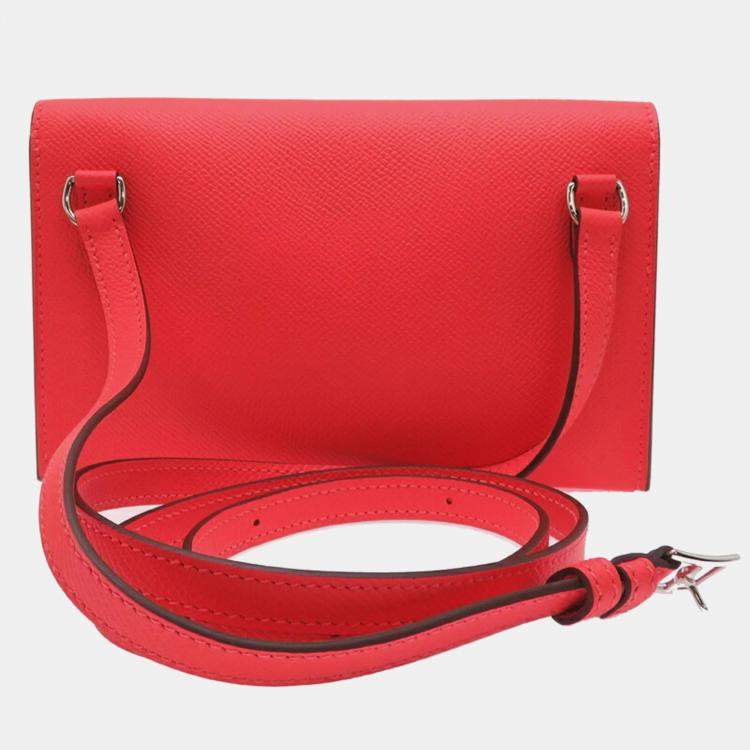 Pre Owned Hermes Nap Orange Epsom Leather Wallet