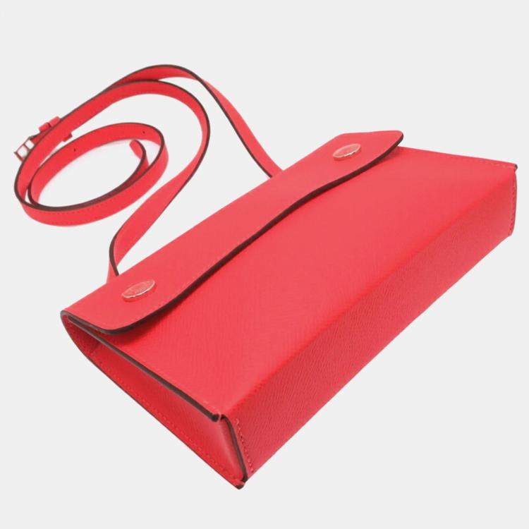 Pre Owned Hermes Nap Orange Epsom Leather Wallet