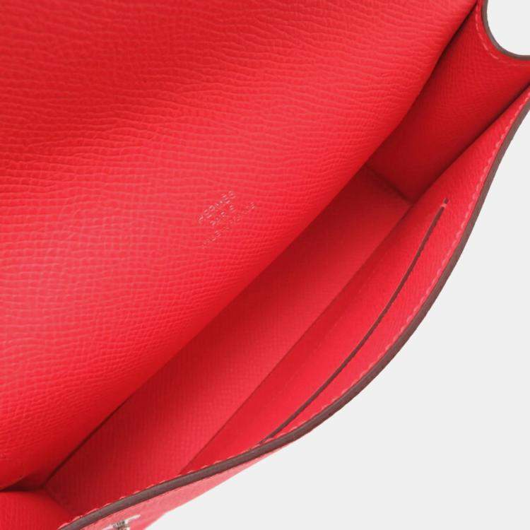Pre Owned Hermes Nap Orange Epsom Leather Wallet