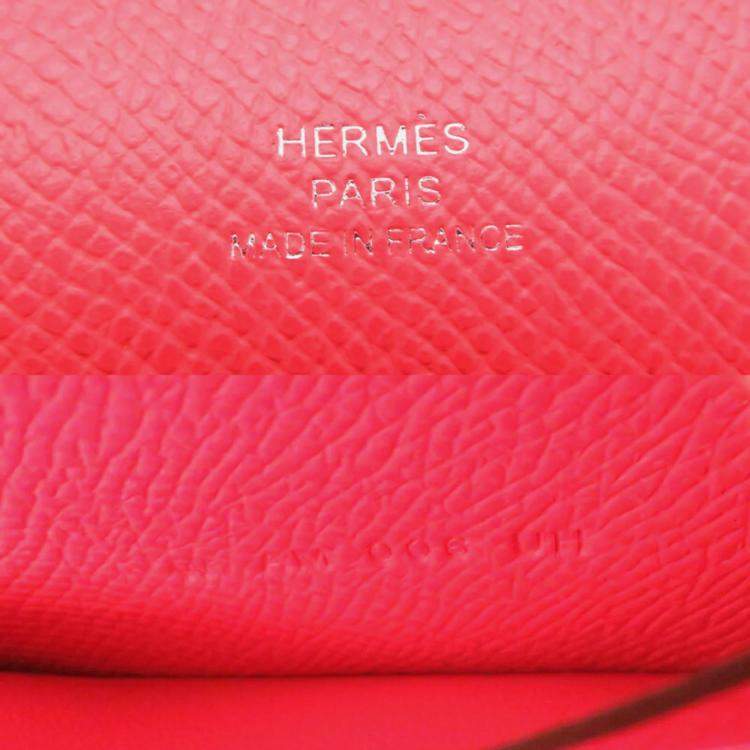 Pre Owned Hermes Nap Orange Epsom Leather Wallet
