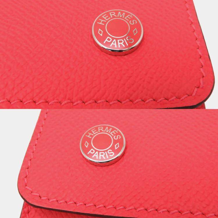 Pre Owned Hermes Nap Orange Epsom Leather Wallet