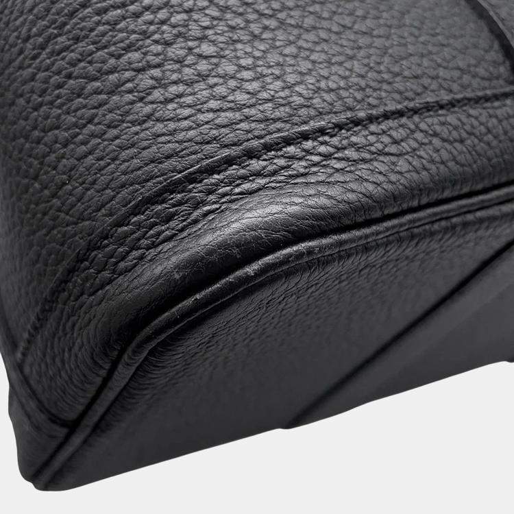 Pre Owned Hermes Garden Party TPM Black Negonda Leather Tote Bag