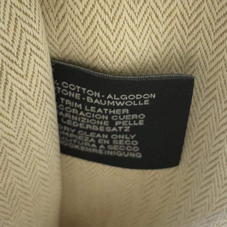 Pre Owned Hermes Fauve Le Corner PM Citron Ochre Toile Chevrons Flat Pouch
