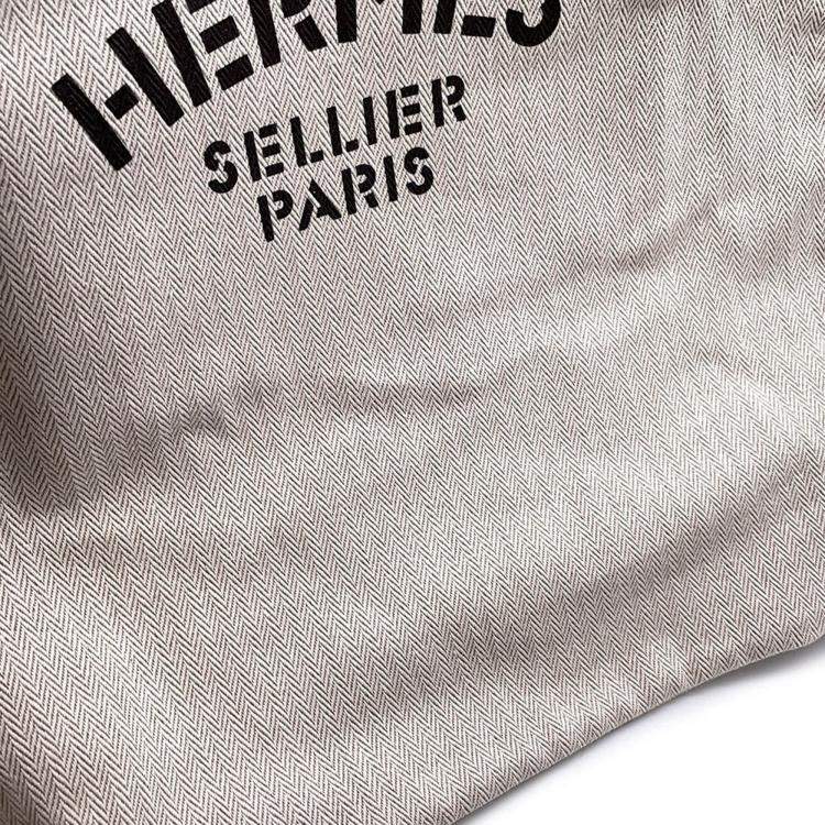 Pre Owned Hermes Aline Backpack Beige Natural Toile Chevrons Barenia Leather Shoulder Bag