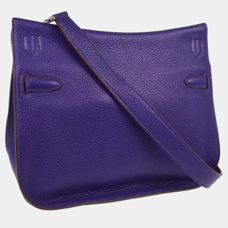 Pre Owned Hermes Jypsiere 28 Purple Taurillon Clemence Shoulder Bag