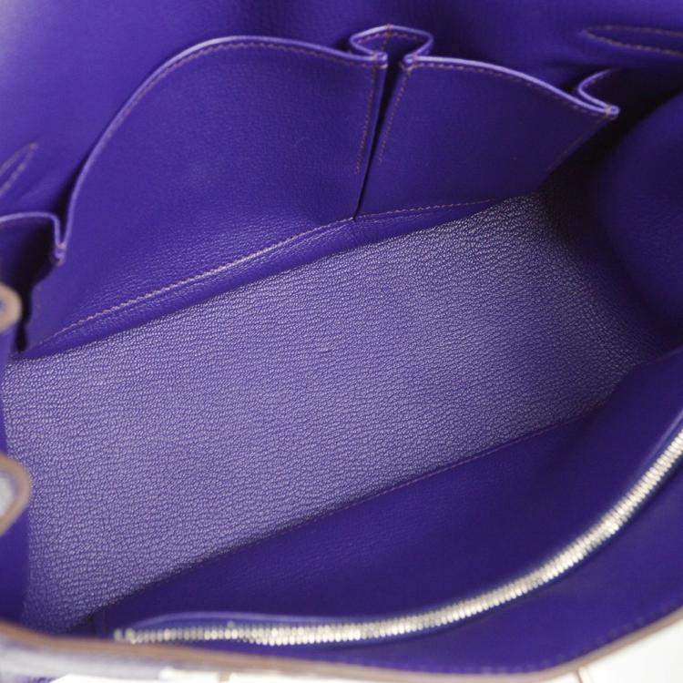 Pre Owned Hermes Jypsiere 28 Purple Taurillon Clemence Shoulder Bag