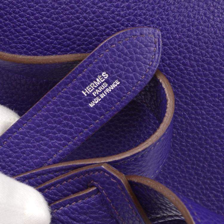 Pre Owned Hermes Jypsiere 28 Purple Taurillon Clemence Shoulder Bag