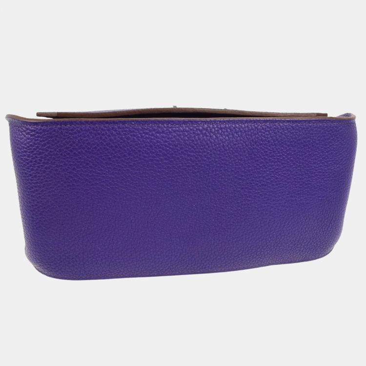Pre Owned Hermes Jypsiere 28 Purple Taurillon Clemence Shoulder Bag