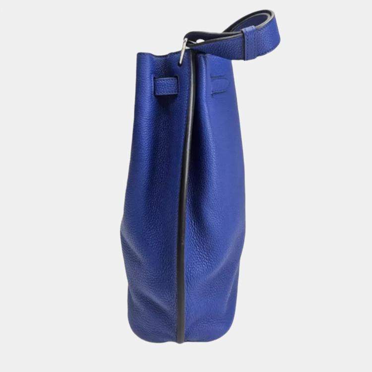 Pre Owned Hermes So Kelly 26 Blue Togo Leather Shoulder Bag