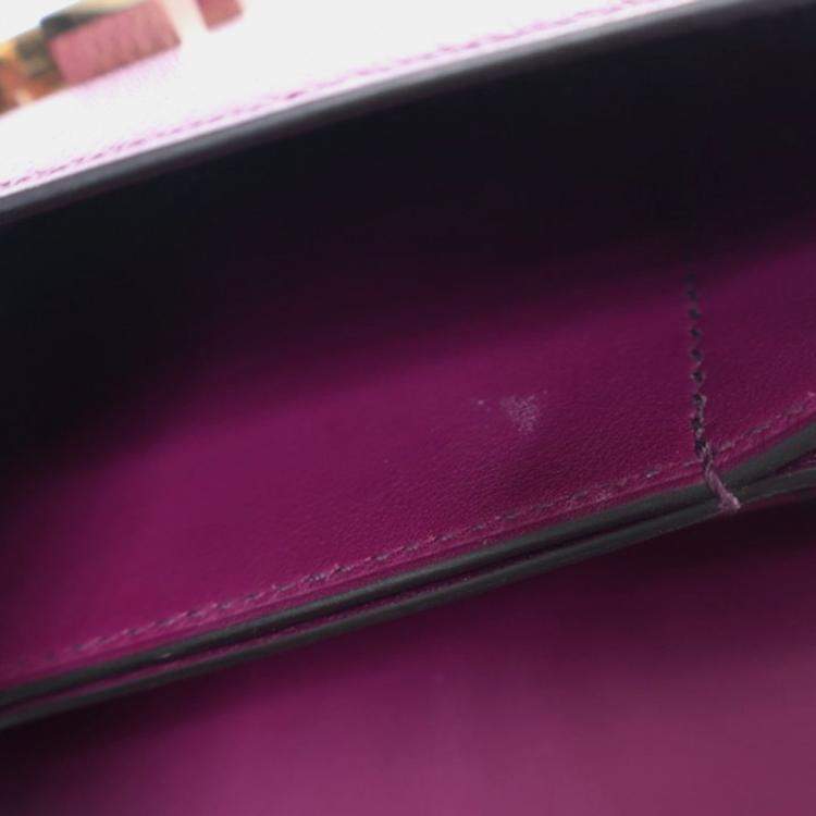 Pre Owned Hermes Mosaique AU 24 Purple Chevre Shoulder Bag