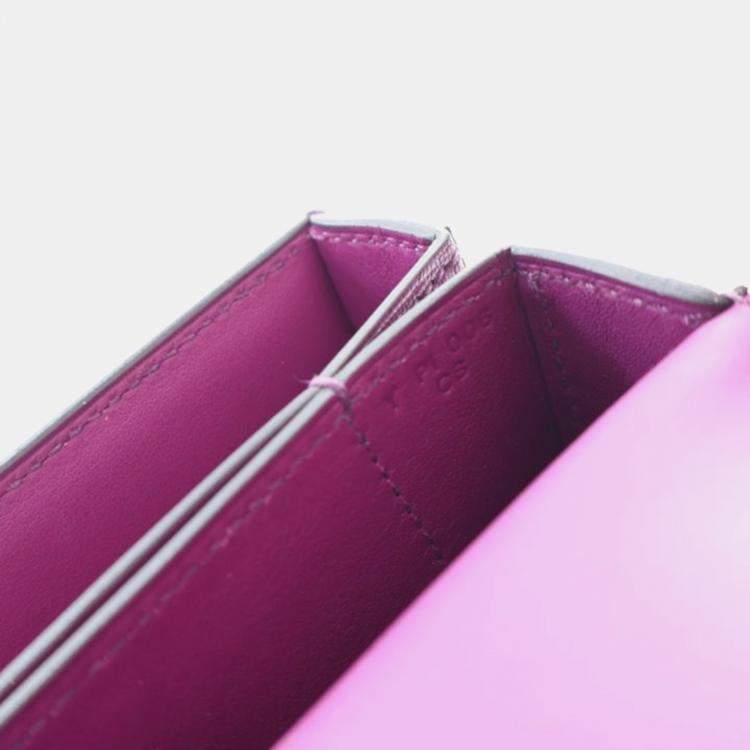 Pre Owned Hermes Mosaique AU 24 Purple Chevre Shoulder Bag