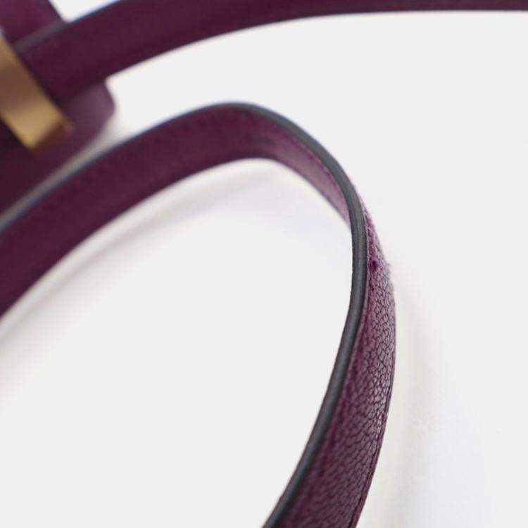 Pre Owned Hermes Mosaique AU 24 Purple Chevre Shoulder Bag