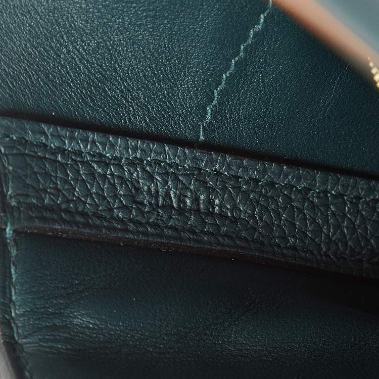 Pre Owned Hermès Vert Cypress Togo and Swift Leather Gold Finish 24/24 29 Bag