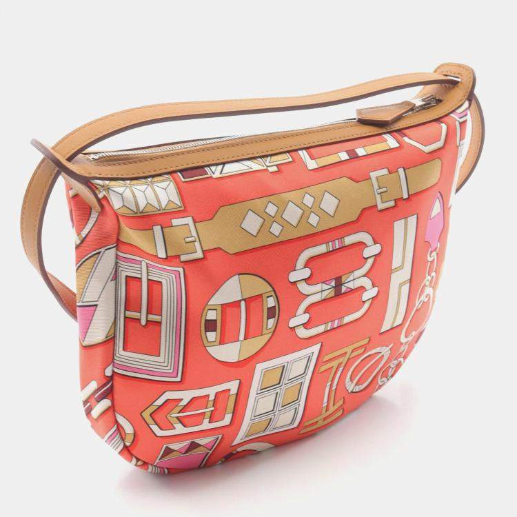 Pre Owned Hermes Sursoie PM Orange Silk Swift Leather Shoulder Bag