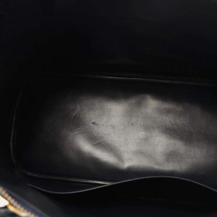 Pre Owned Hermes Bolide 35 Blue Indigo Courchevel Leather Top Handle Bag