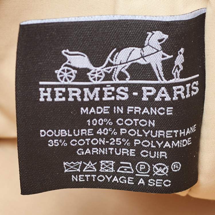 Pre Owned Hermes Rayures Rocabar Stripe Canvas Bolide Medium Travel Pouch Bag