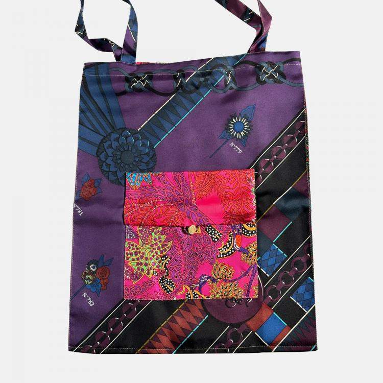 Pre Owned Hermes Silk Petit H Shopping Tote Bag