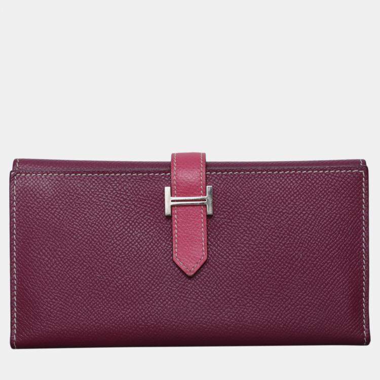 Pre Owned Hermes Bearn Gusset Leather Wallet