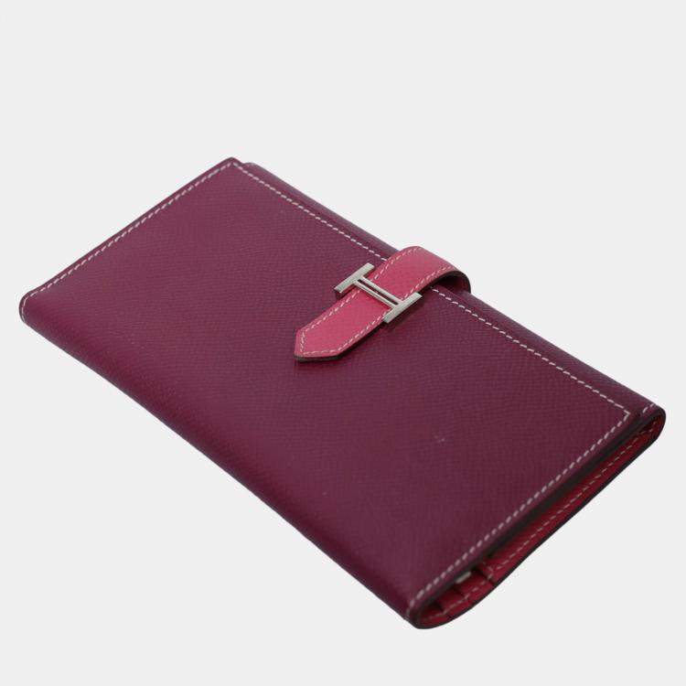 Pre Owned Hermes Bearn Gusset Leather Wallet