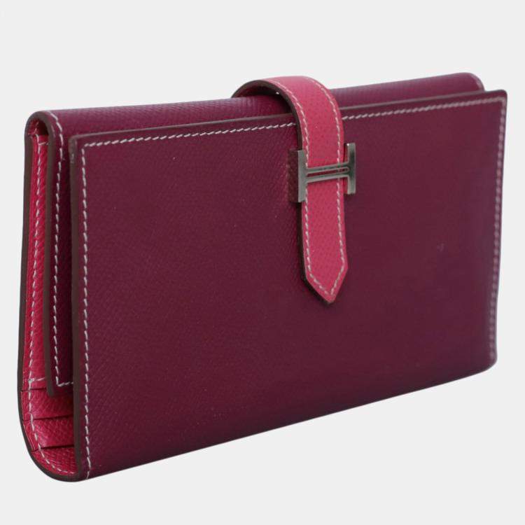 Pre Owned Hermes Bearn Gusset Leather Wallet
