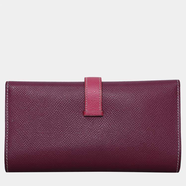 Pre Owned Hermes Bearn Gusset Leather Wallet