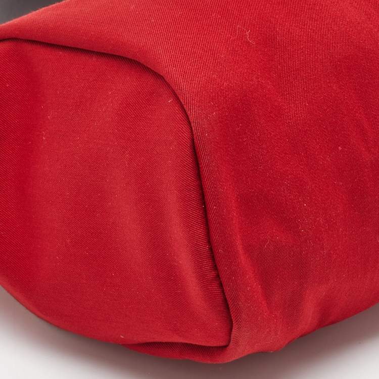 Pre Owned Hermes Brick Red/Moka Toile Canvas and Vache Hunter Herbag 31 Bag