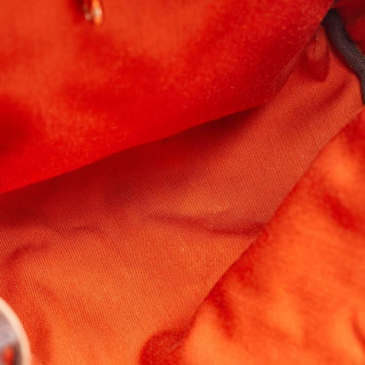 Pre Owned Hermes Brick Red/Moka Toile Canvas and Vache Hunter Herbag 31 Bag