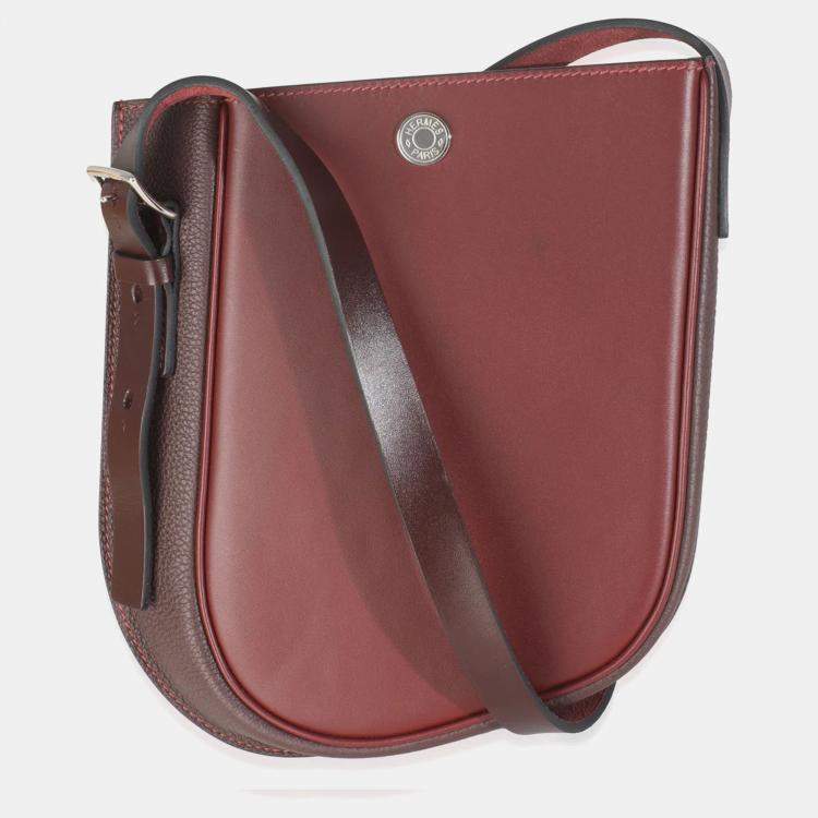 Pre Owned Hermes Rouge H Tadelakt Togo Swift Perspective Cavaliere 21 PHW