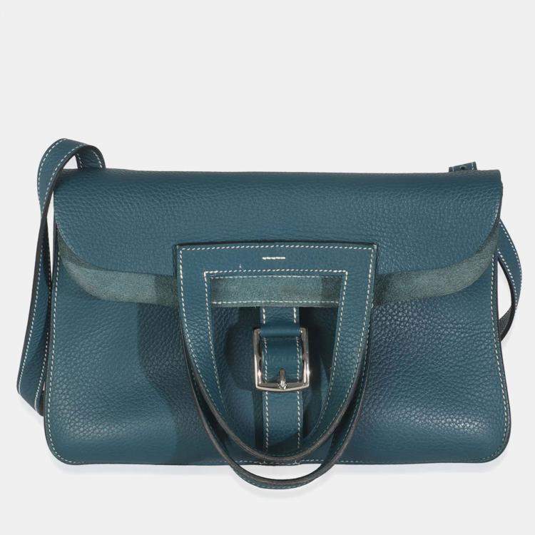 Pre Owned Hermes Colvert Clemence Halzan 31 Bag PHW
